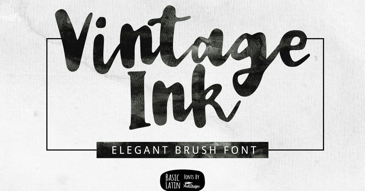优雅简单的多用英文手写笔刷字体 Vintage Ink Font设计素材模板