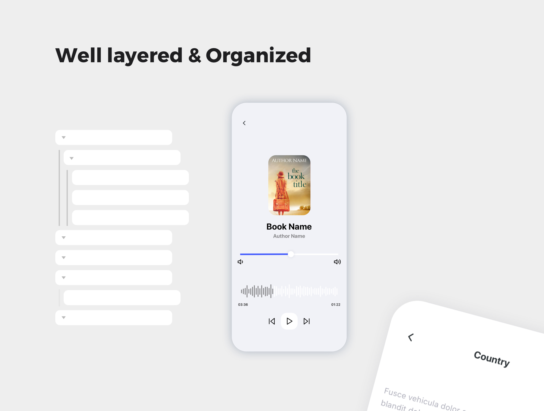 听书App/有声读物 UI套件设计素材模板
