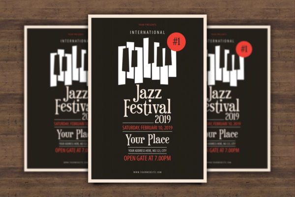 海报设计模板/爵士音乐节传单 Jazz Festival Flyer