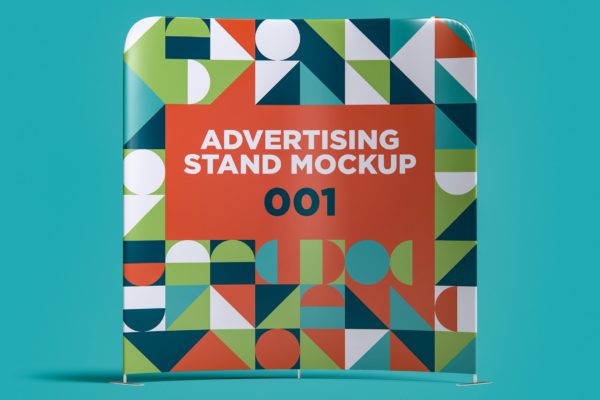 广告设计广告架展示样机模板v1 Advertising Stand Mockup 001