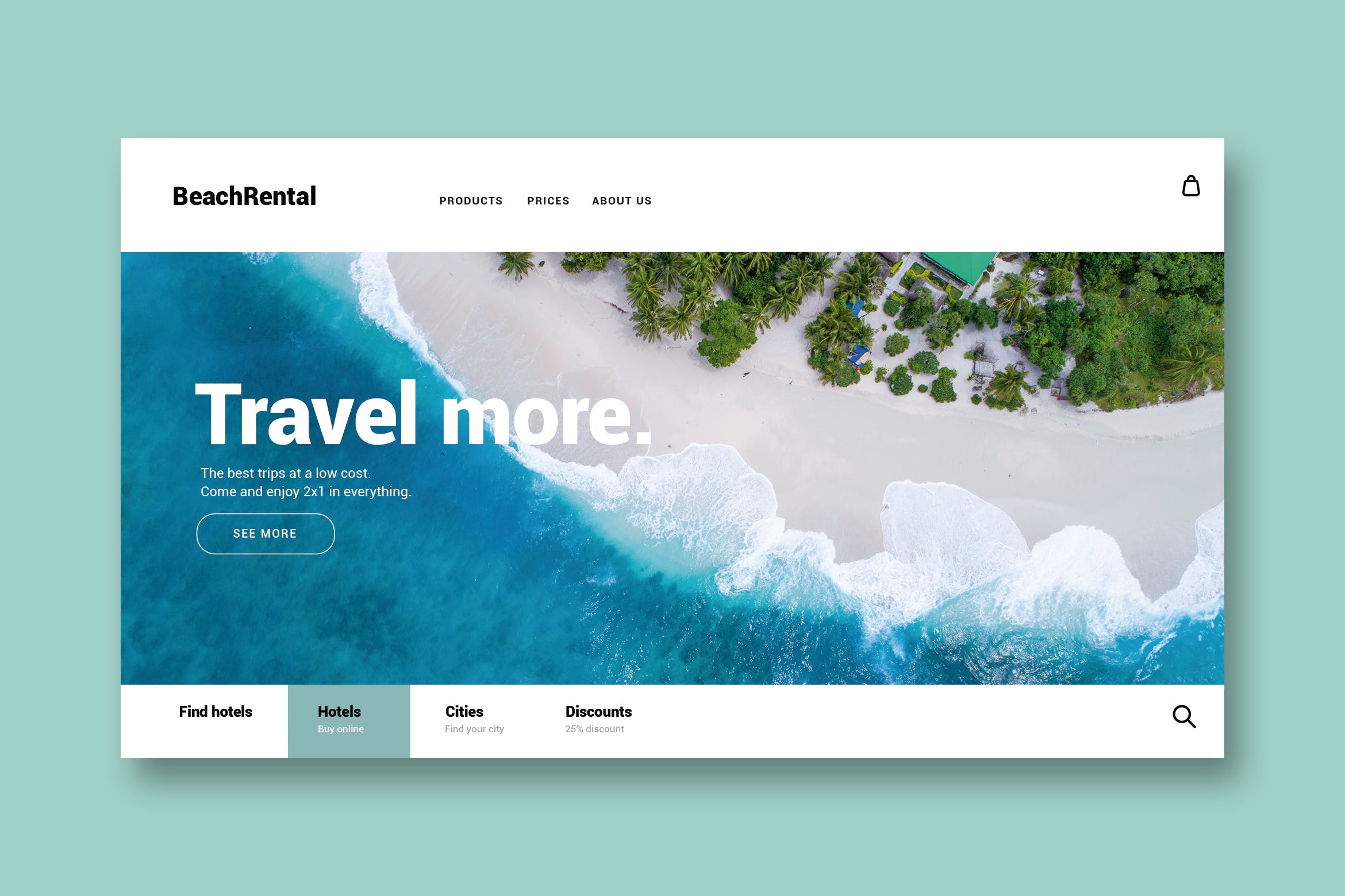 网站设计旅游度假矢量模板 Travel & Vacation – Landing Page设计素材模板