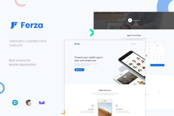 响应式网站模板App开发主题 Ferza – Applications Unbounce Landing Page