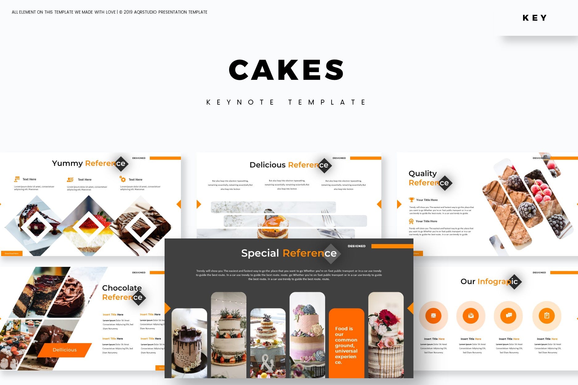 幻灯片模板素材生日蛋糕Keynote Cakes – Keynote Template设计素材模板